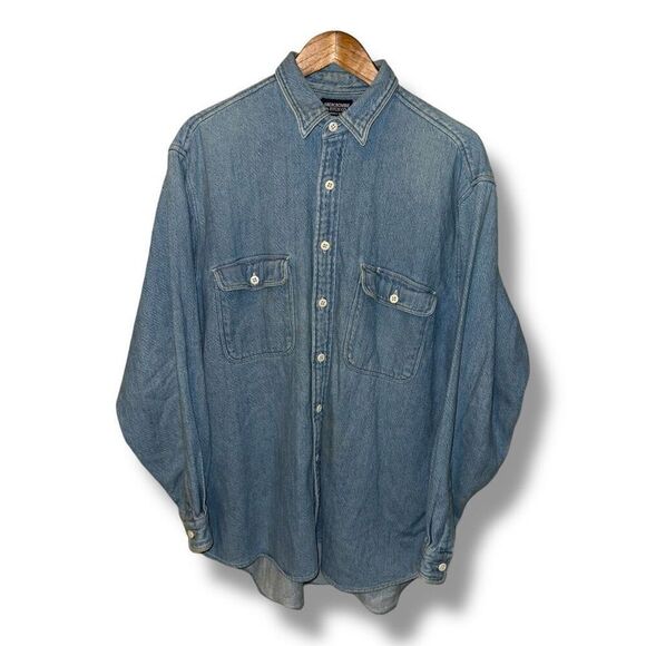 90s Abercrombie & Fitch Oversized Denim Work Shirt Sz M - Picture 1 of 7